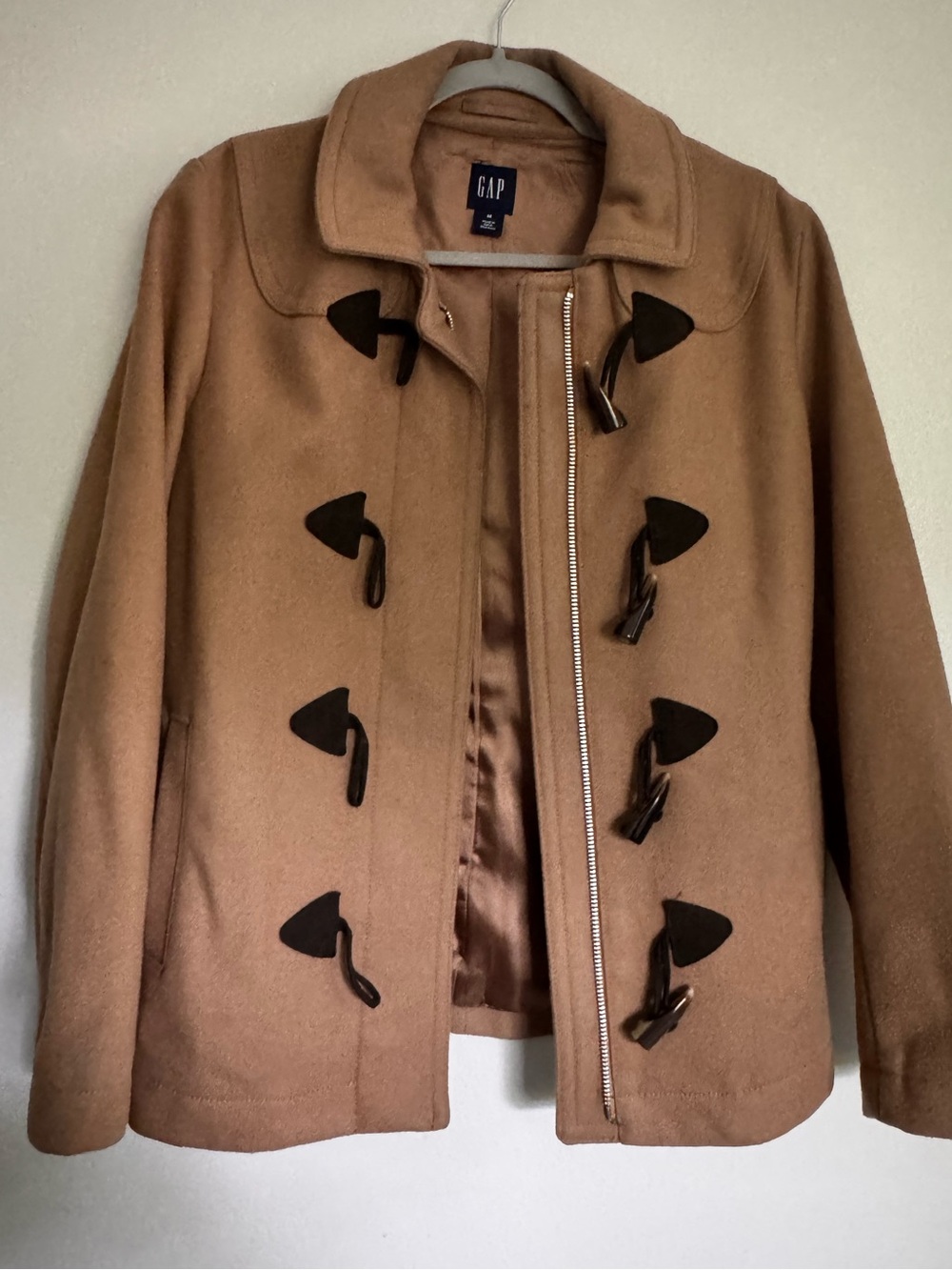 VINTAGE GAP Wool Blend Pea Toggle Close Coat / Jacket - Women's Size M - Camel